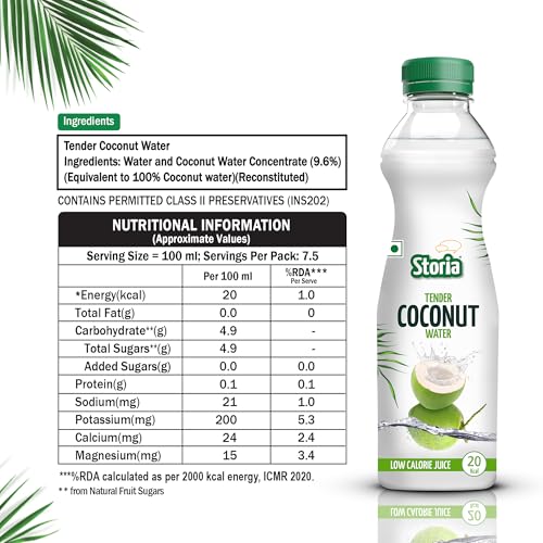Image of Storia Tender Coconut Water - No Added Sugar - 750 ml PET Bottle (Pack of 15)
