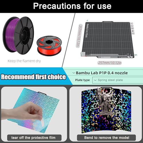 Image of Build Plate 257x257mm - GOMENL Build Plate for Bambu Lab A1 P1P P1S P2S X1 X1C X1E 3D Printer, 3D Printer Spring Steel Removable Platform (Star + Kaleidoscope)