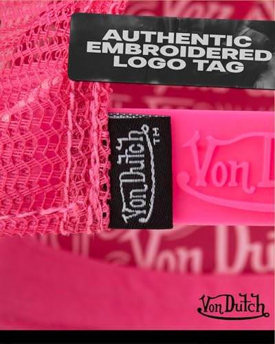 Image of Von Dutch Unisex Trucker Hat - Velvet Curved Bill Mesh Back Retro Classic Adjustable Snapback Baseball Cap for Men and Women