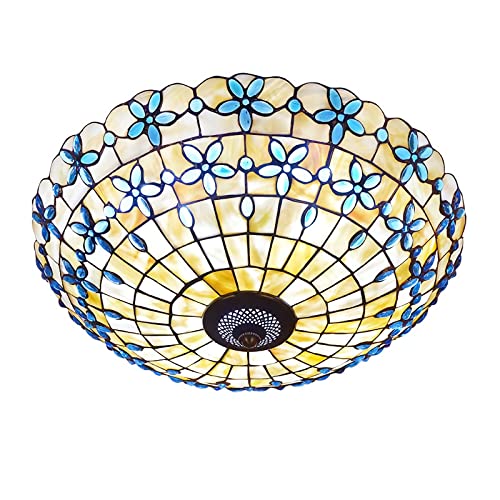 Plafonnier en verre mosaïque luminaire cristal vintage pour décoration chambre et ferme rustique