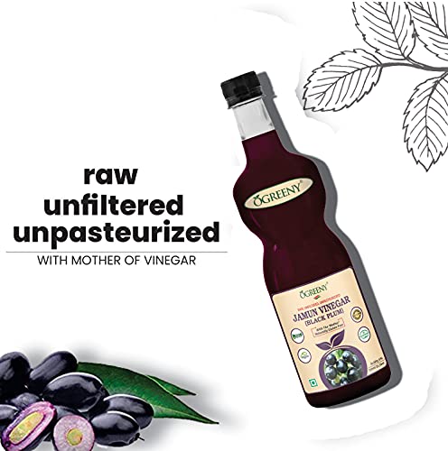 Image of Ogreeny Jamun Vinegar Organic with Mother 750 ml - Raw, Unfiltered (Made with Organic Jamun Fruits