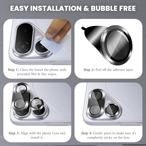 Image of ArmourPro Camera Lens Protector for Tecno Pova Curve 2 Tough HD Individual Aluminum Alloy Rings 9H Camera Cover, Scratch-Resistant,Camera Lens Protection| Black, 1 Pack