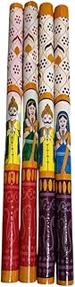 Traditional Wooden Dandiya Sticks – Decorative Garba Raas Sticks for Nav...