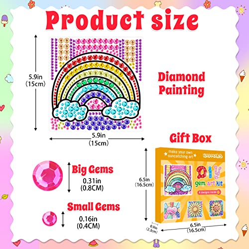 HAPMARS 4 pcs Window Art Suncatcher Kits, Diamond Art and Crafts for Kids, Creative Activity DIY Toys Birthday Easter Gifts for 4 5 6 7 8 9 10 Year Old Girls Boys - Image 6