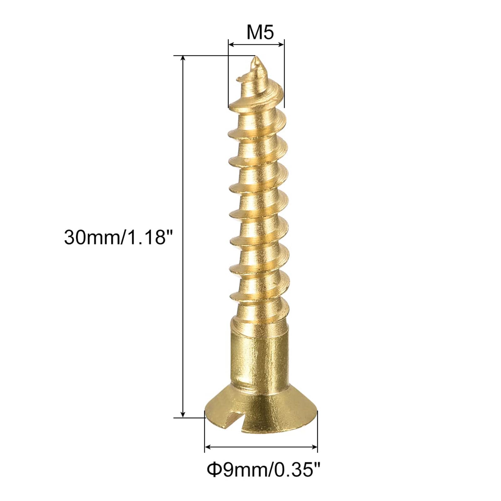 TA-VIGOR 20Pcs Self Tapping Screws, M5 Slotted Flat Head Screw, 30mm Round Head Slotted Tapping Screws - Image 2