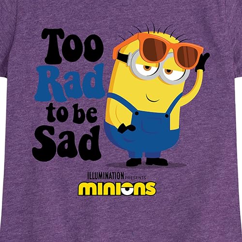 Despicable Me Minions - Too Rad to Be Sad - Toddler & Youth Girls Short Sleeve Graphic T-Shirt3