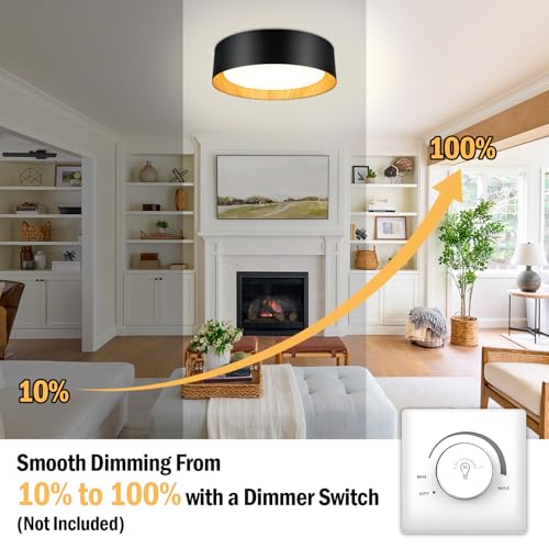 Image of Flush Mount Ceiling Light, 13in Modern Ceiling Light 5 Color Temperature