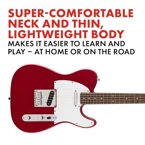 fender squier debut series telecaster electric guitar beginner guitar 2-year warranty includes free lessons dakota red with satin urethane finish