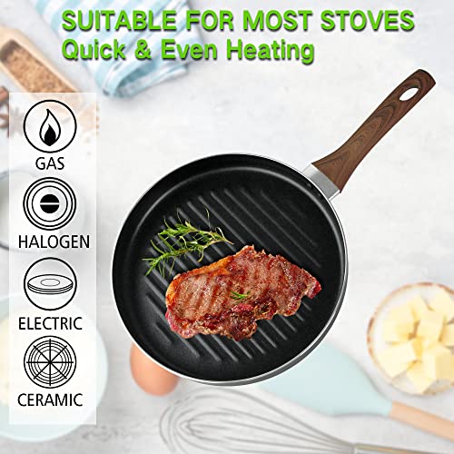 Lecooking LC-GP 11 Inch Round Frying Pan, Nonstick Aluminum Griddle Pan For Stovetop Induction Compatible, Grill Cookware thumb #1