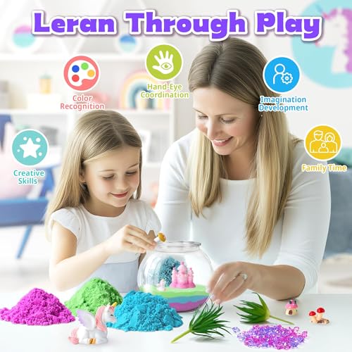 VigorFun Unicorn Terrarium Kit for Kids - Creative LED Night Light Gifts for Girls Birthday Age 3+, DIY Arts & Crafts Light Up Kit, Unicorn Toys for Kids 4 5 6 7 8 9 10 Year Old image 7
