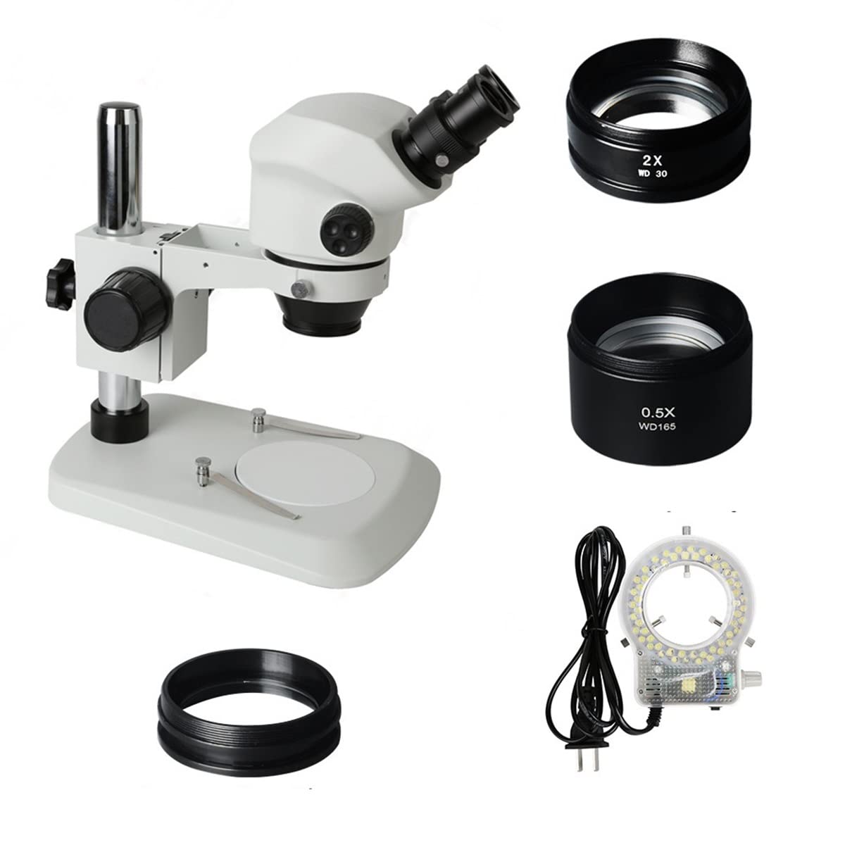Części laboratoryjne Mikroskop Laboratoryjny Mikroskop Stereofoniczny 3,5X 7X 45X 90X Zoom Ciągły Symulator Ogniskowa z 56 LED Ring Light do naprawy lutowania PCB Telefon