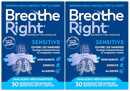 Bandelette nasale Breathe Right pour stopper le ronflement et libérer le nez M/S