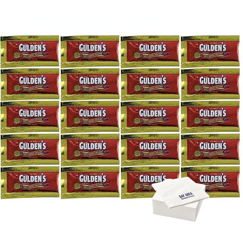Gulden's Spicy Brown Mustard Packets, 0.32 Ounce (Pack of 60) with Bay Area Marketplace Napkins