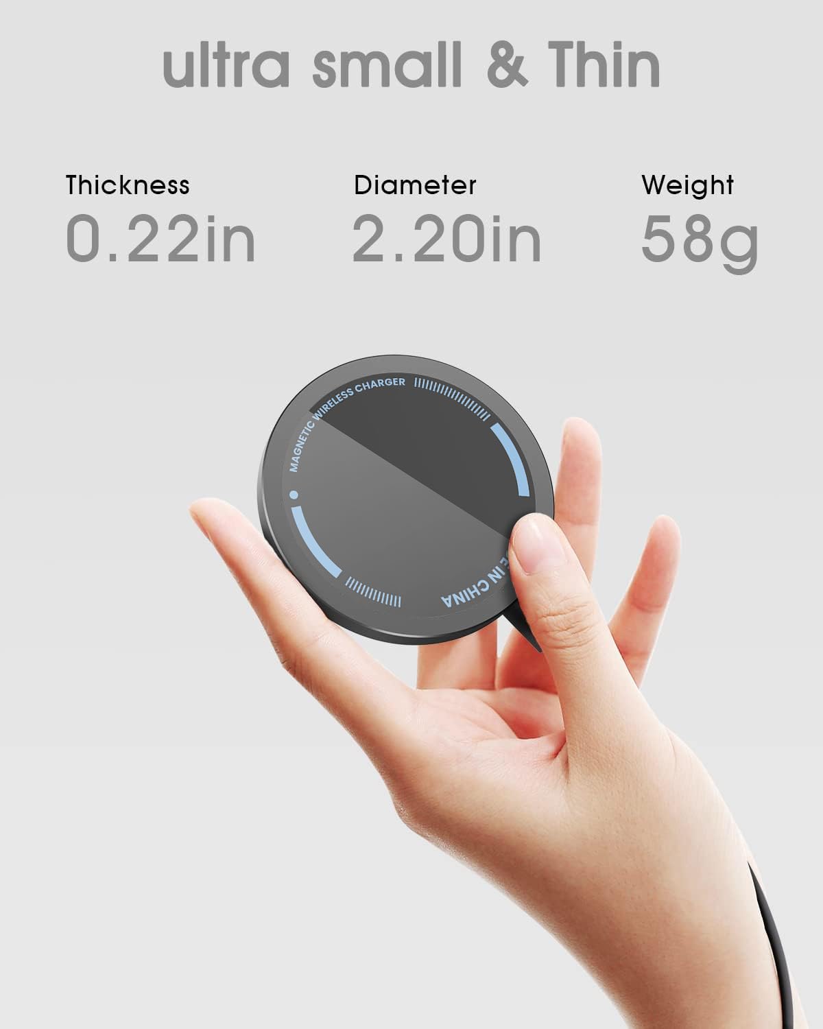 Caricatore Wireless Magnetico, 15W Caricabatterie MogSafe Caricatore Senza Fili Portatile Rapida magnetico Caricabatterie compatibile con iPhone 17 16 15 14 13 12 serie,AirPods Pro 2/3,ecc ([Nero-CX])