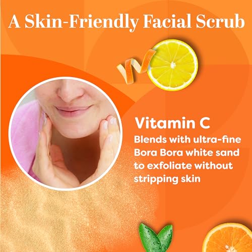 TruSkin Vitamin C Gentle Face Scrub - Brightening Daily Face Exfoliator for All Skin Types - Softens & Smooths Skin with Vitamin C, Yuzu Lemon, and Exfoliating Bora Bora White Sand - 4 Fl. Oz - Thumbnail 3