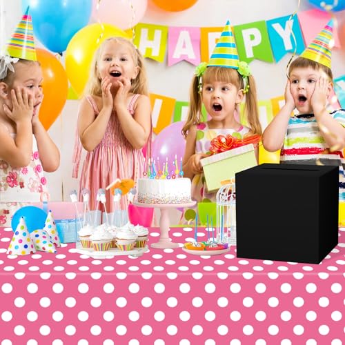 Image of Black Card Box for Party, 8.7 inch Gift Cards Receiving Box Holder for Wedding, Bridal Shower, Graduation, Birthday, Retirement, Baby Shower, Anniversaries Party Decorations