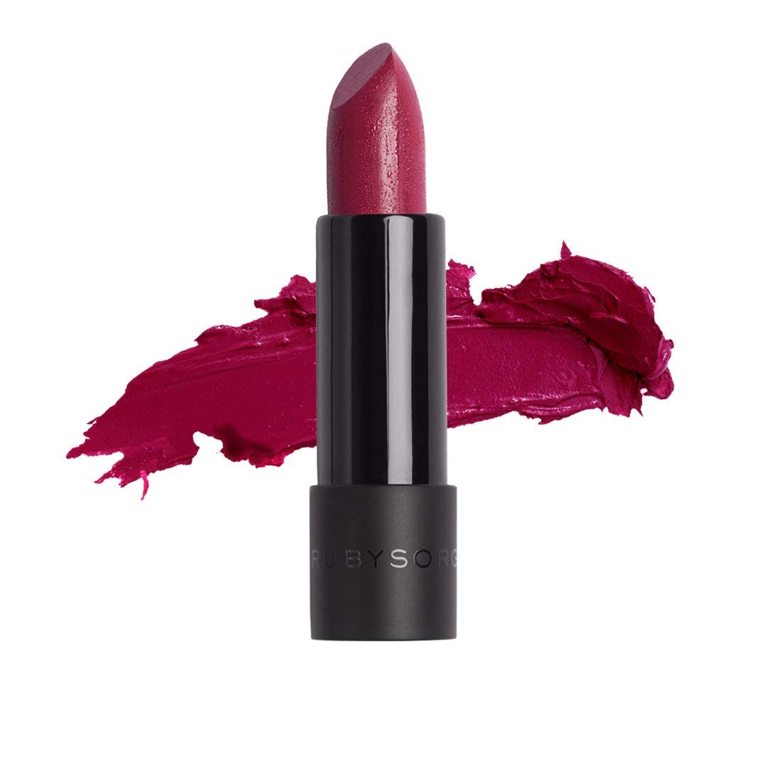 Ruby's Organics Semi-Matte Lipstick for Women All Indian Tones- Highly Pigmented, Moisturizing, Non Drying, Lightweight and Long Lasting- Lip Makeup, Synthetic Chemical Free- Plum, 3.7g