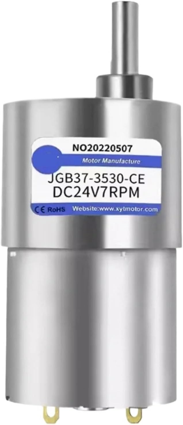 35KG JGB37-3530 12/24v DC Gear Motor 37mm All Metal Gear Box 7RPM-1600 RPM Gearmotor High Torque Eccentric Shaft Geared Motor(7RPM_24V)