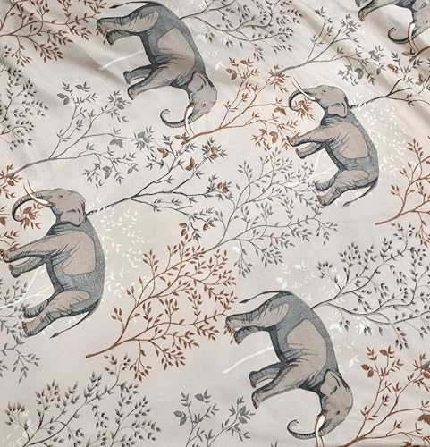 Image of Gurnoor Sofa Cover One 3 Seater and Two 1 Seater Fully Covered Universal 5 Seater for Living Room Non-Slip Sticky Elastic Stretchable Couch Sofa Set Slipcover Protector(Elephant)
