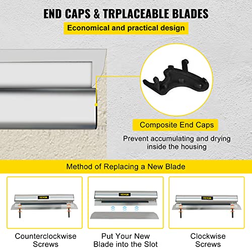VEVOR Skimming Blade,40 inch Smoothing Knife, European Stainless Steel Construction Knife, Aluminum Blade Profile Smoothing Knockdown Spatula for Gyprock/Drywall/Wall-Board by VEVOR - Image 5