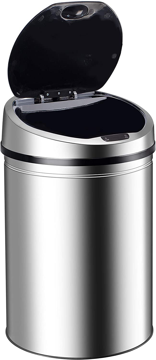 Ribelli Edelstahl Mülleimeriter - Abfalleimer mit Sensor - automatisches Öffnen und Schließen - Klemmring für Müllbeutel - Abnehmbarer Deckel - mit LED-Funktionsanzeige (Chrom) 30 L – Bild 9