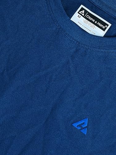 Image of Clans & Hans Men's Regular Fit T-Shirt - Super Combed Cotton, Solid Plain T-Shirts for Men, Round Neck, Stylish, Half Sleeve, Mens t Shirt - Combo Pack of 3