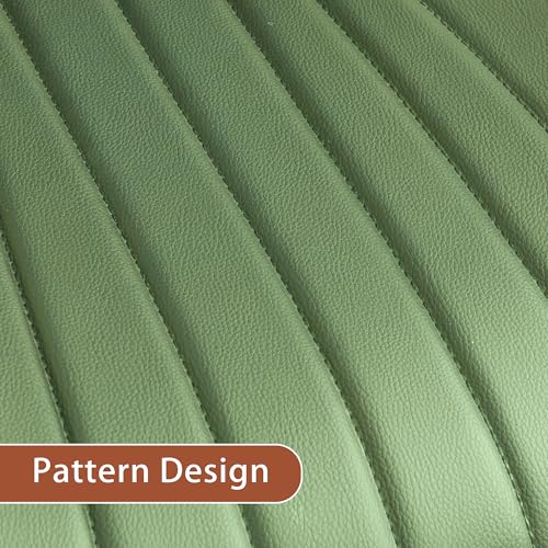 Image of JAMFLY Modern Leather Bar Stools - Swivel & Height-Adjustable Bar Chairs with Footrest, Ergonomic Design for Kitchen Island, Home & Commercial Bar - Set of 2, Green
