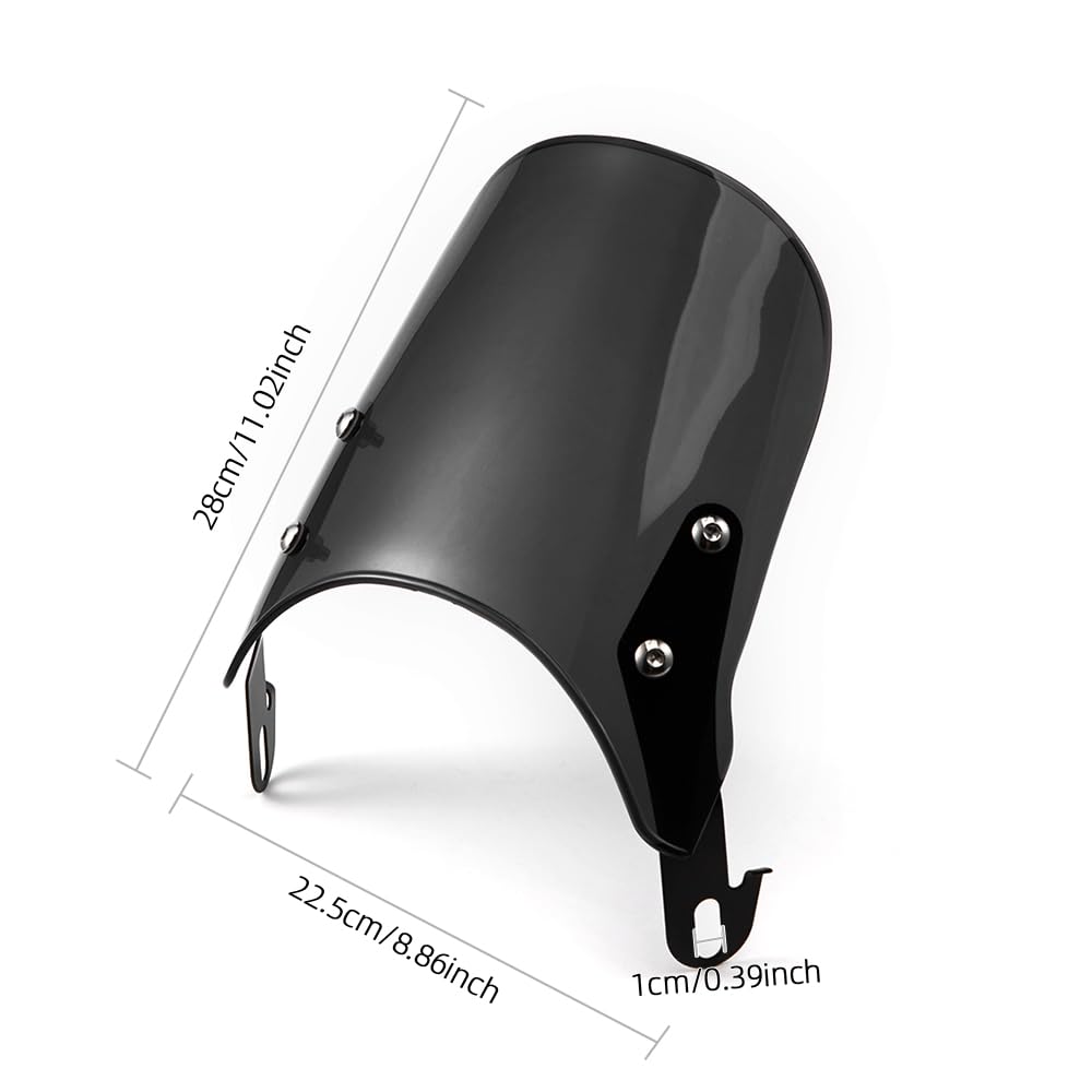 Déflecteur de Vent Moto Pare-Brise Universel Déflecteur de Vent pour Moto 5 '' - 7 '' Phares (Noir)