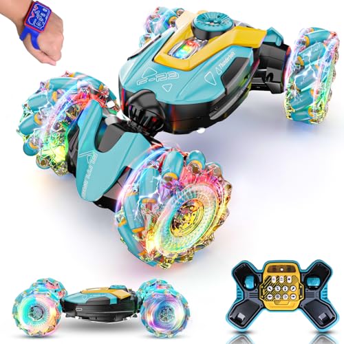 maxkes Gesture Sensing RC Stunt Car 360 Rotating 4WD 2.4Ghz RC Car Transform Toy for Boys 4-7 Birthday Present for Age 8-12