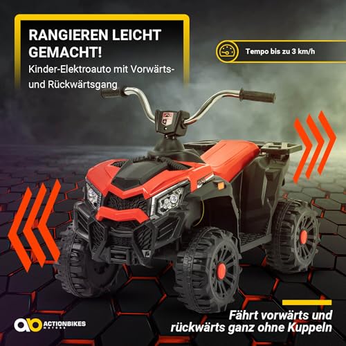 Actionbikes Motors Kinder Quad Elektro Bumblequad | Elektroauto - Kinderquad - Kinderauto elektrisch - Elektrofahrzeuge - Quad bis 3 km/h - Elektrofahrzeug - Elektro Auto für Kinder ab 1 Jahr (Rot) – Bild 4