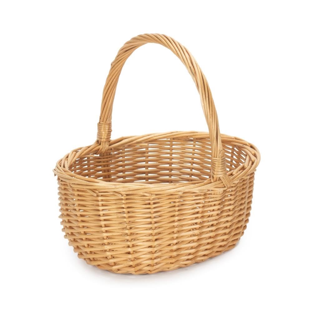 Rackhams Red Full Buff Willow Childs Oval Wicker Shopping Basket - Natural
