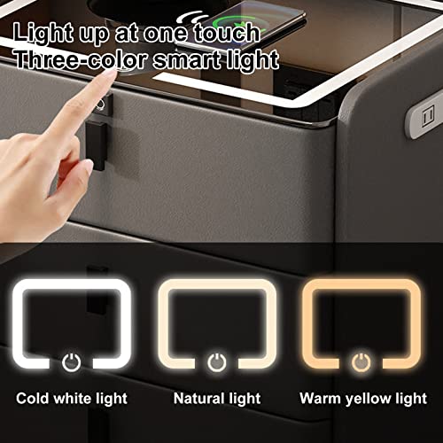 Table de chevet intelligente avec LED réglables et enceinte Bluetooth