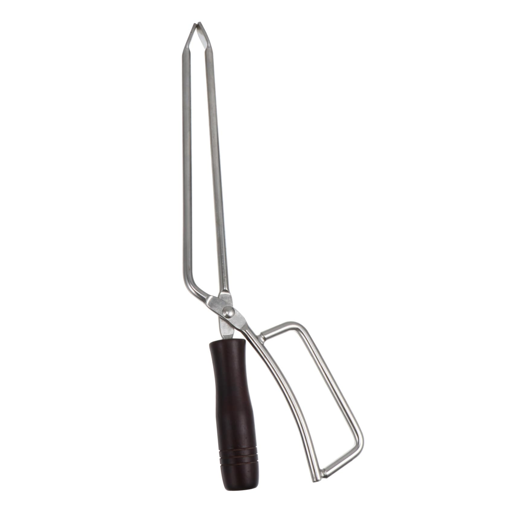 Pinza per Carbone Allungata in Acciaio Inox e Legno | Ergonomica, Resistente alle Macchie e Sicura per Cibo, Accessori per Barbecue per Festa Estiva