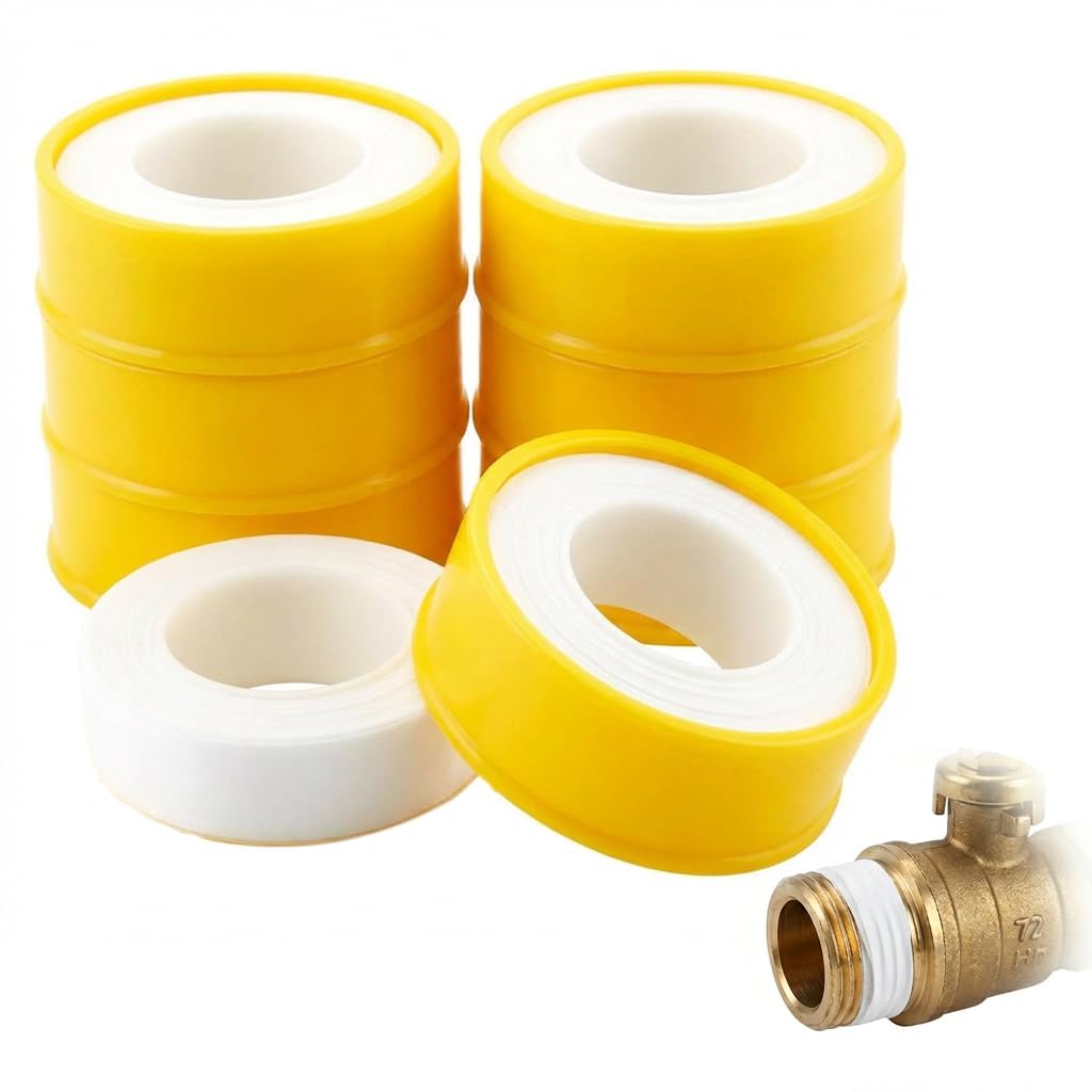 8 cintas de teflón para fontaneros cinta de sellado de teflón para fontaneros, cinta de teflón resistente para fugas de agua, junta de manguera y conexiones