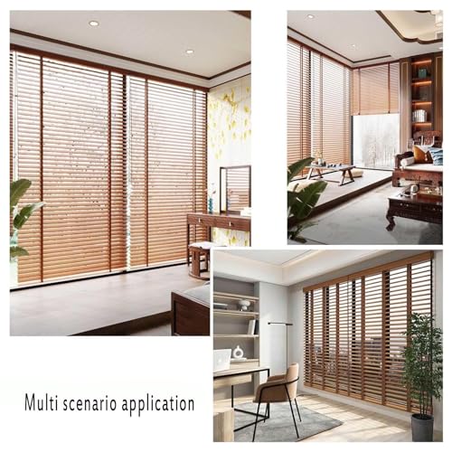 Persianas venecianas de madera opacas para ventanas horizontales de 50cm a 120cm 5