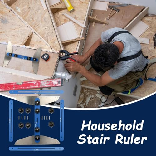 Règle de multifonctionnel et outil de modèle de bande d'escalier pour traçage précis - 3