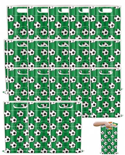 KAHZOR 20 Sachets Anniversaire Enfant Football – Pochettes Cadeau en Papier pour Fête d'Anniversaire, Décoration Thème Foot, Sac Bonbon Anniversaire,...