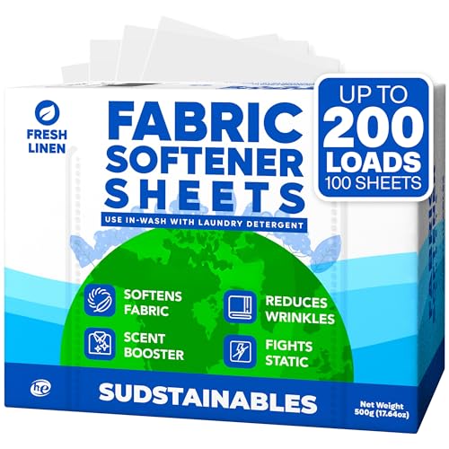 Sudstainables Fabric Softener Sheets for Washer – Laundry Softener Sheets for Washing Machines, Scented (200 loads) | Pods and Liquid Alternative
