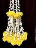 SPHINX Artificial Rajnigandha(Tuberose) & Clustered Marigold (Genda) Strings for Decoration Approx...