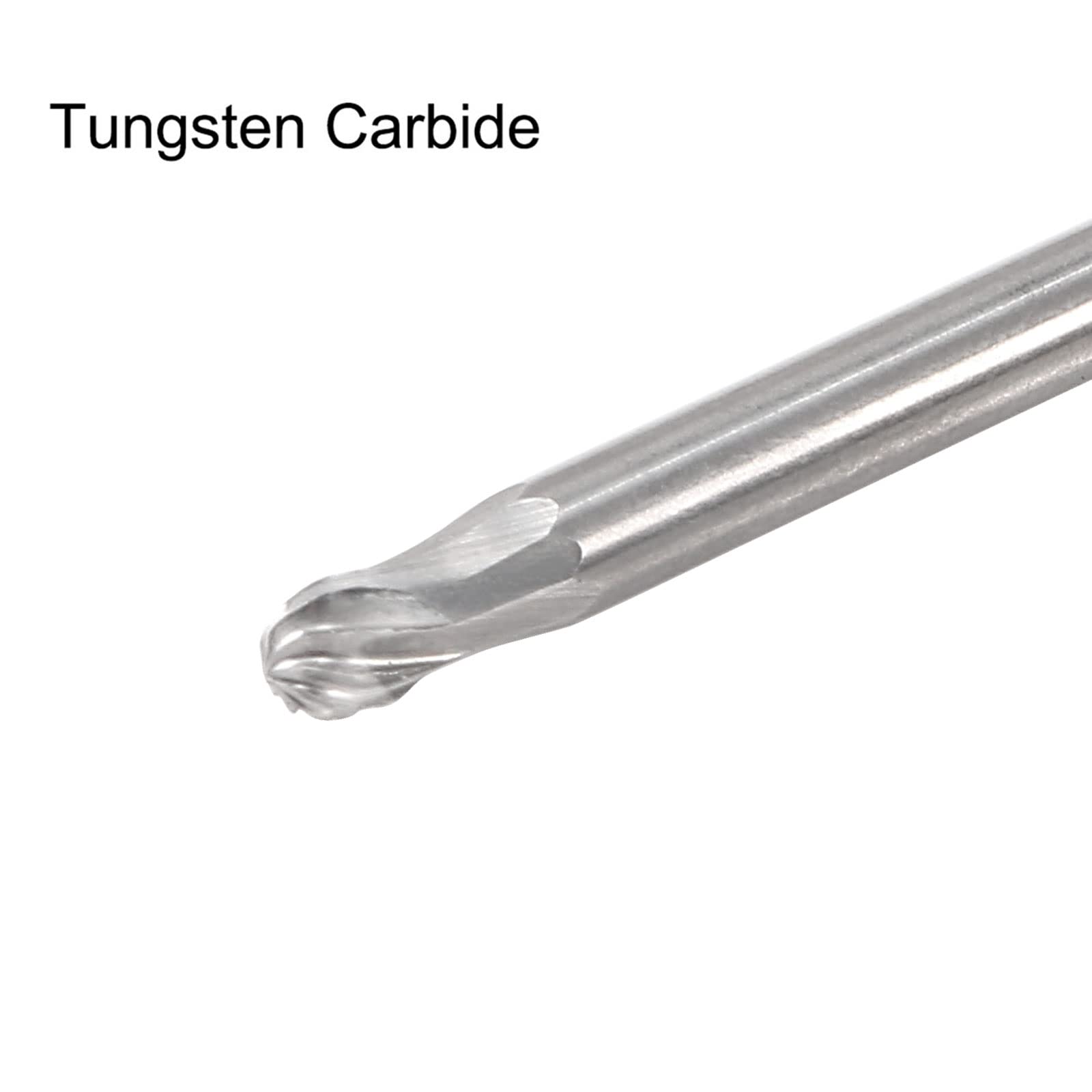 uxcell Tungsten Carbide Rotary Files 1/8" Shank, Single Cut Ball Shape Rotary Burrs Tool 3mm Dia, for Die Grinder Drill Bit Alloy Steel Hard Metal Carving Polishing, 2pcs — Amazon image 3