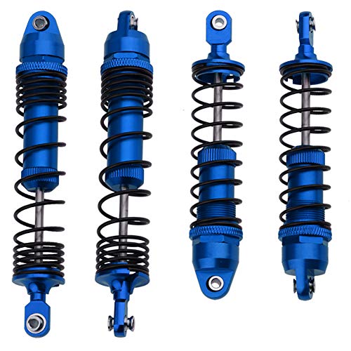 Hobbypark Aluminum Front & Rear Shock Absorber Assembled Full Metal For Rc 1/10 Traxxas Slash, Stampede, Rustler, Nitro Slash, Replacement Of Parts 5862 3760 3762 (Navy Blue) #TOP3