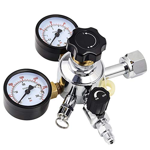 【No Barb & Swivel Nut】MRbrew CGA-320 Keg Regulator, Thread to Barb Kegerator Regulator