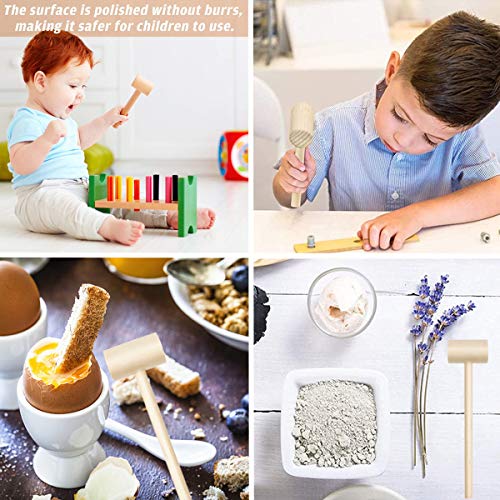 10Pcs Wooden Hammers for Chocolate Crab Mallets Lobster Shellfish Seafood Cracking Tool Solid Natural Hardwood Pounding Beating Mini Gavel for Kids