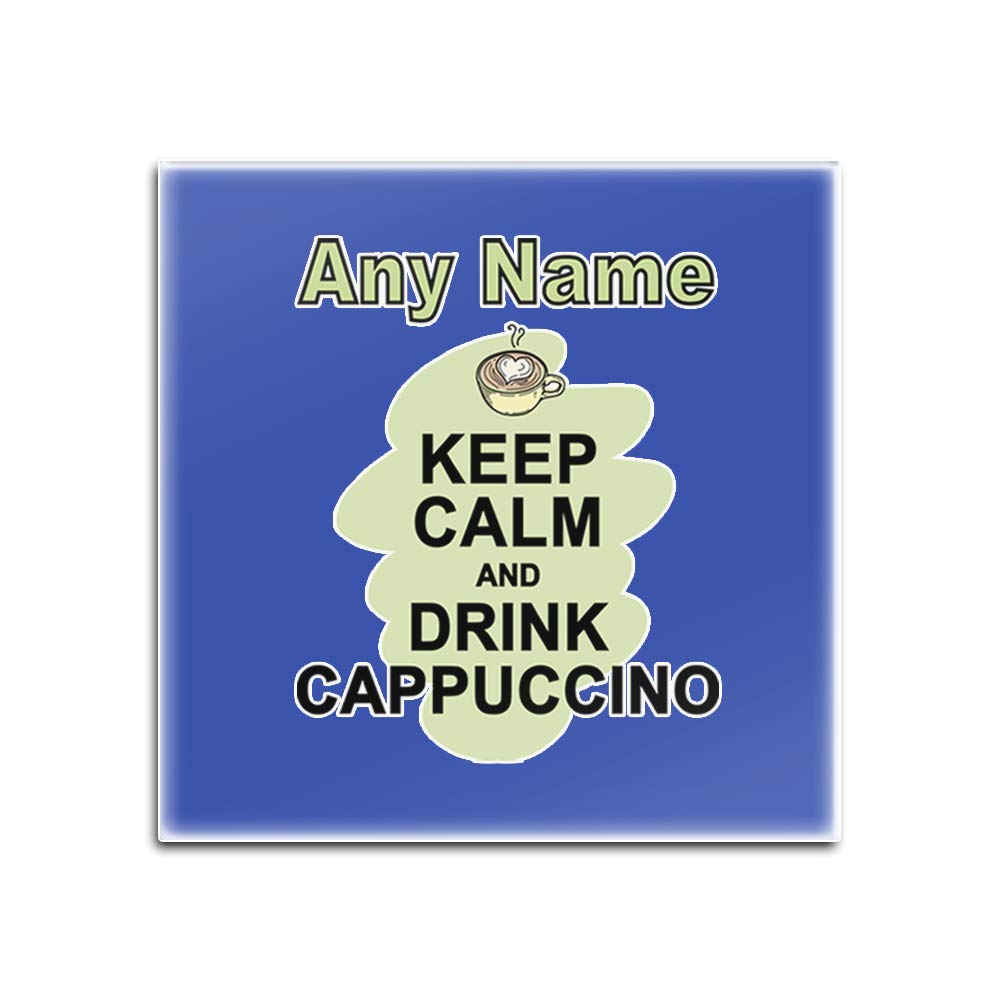 Sous-verres en verre bleu Keep Calm évitant les taches d'humidité sur la table