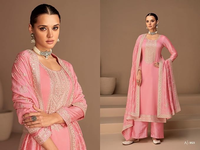 Indian Pakistani Ethnic Wear Party Wear Fashion Designer Straight Salwar Kameez Suit for Womens Ready to Wear4