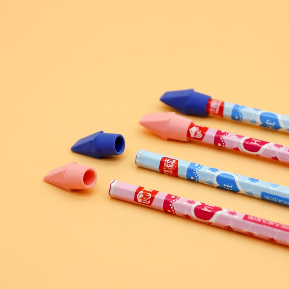 Borradores para Lápiz con Capuchón - 100 Piezas - Gomas de Borra para Exámenes, Escuela, Oficina, Dibujo - Suministros Escolares y Material de Oficina para Niños, Estudiantes y Profesores