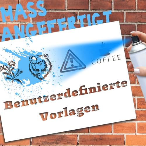Personalisierte Sprühschablone aus PVC, Individuelle Motive & Buchstaben Schablone (A3/A4/A5/A6), Wiederverwendbare Malschablonen für Wand Textil Holz Keramik Kunststoff (Individuelle Sprühschablone)