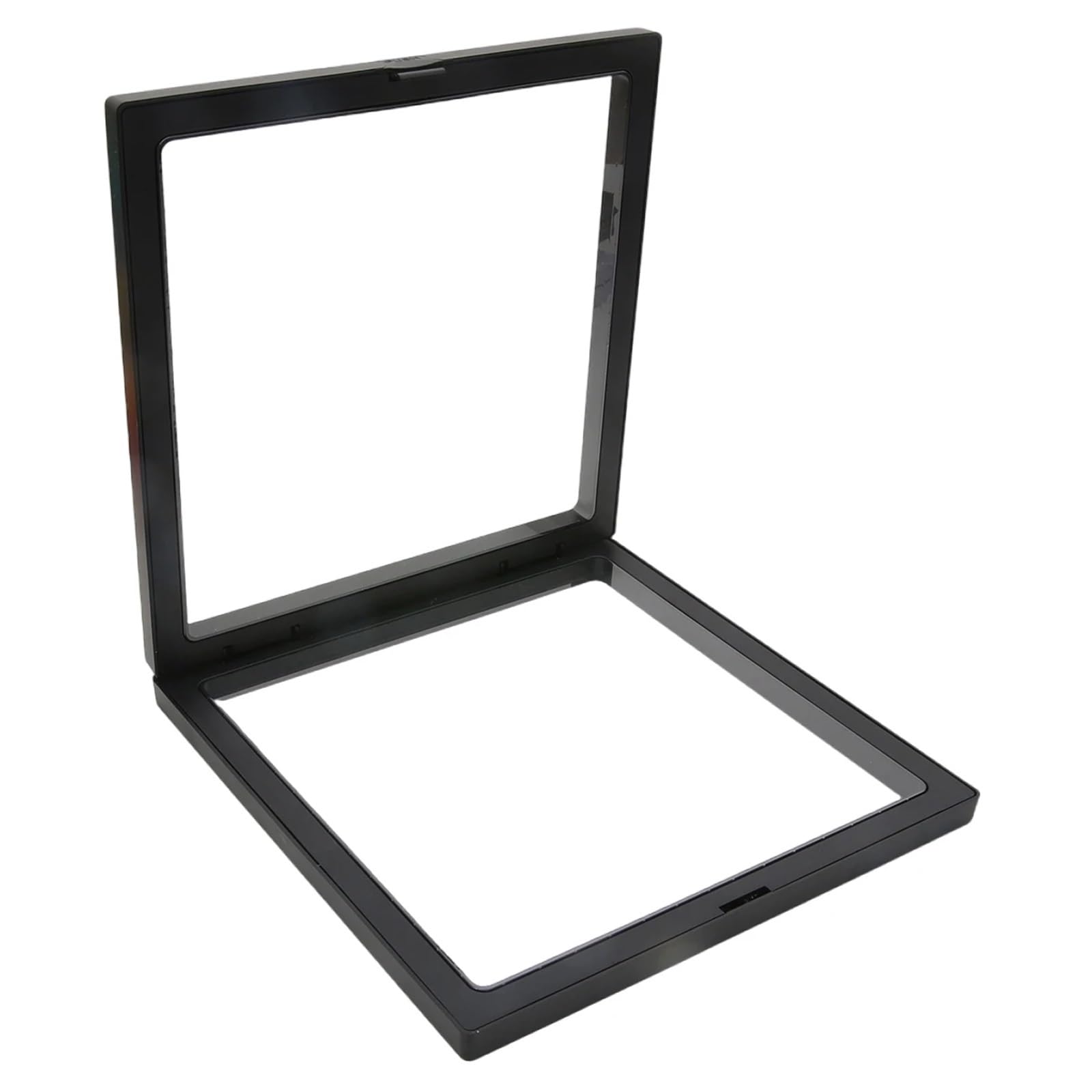 16pcs PE Film Colorful Jewelry Storage Box 3D Packaging Case Geamstone Free Stand Floating Frame Membrane Ring Earring Necklace Display For Earring Necklace Bracelet(Black,18cm)