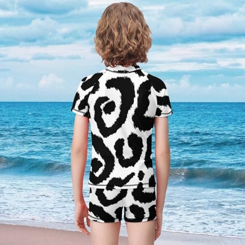 Leopard Dalmatian PrintChildren's Swimsuits Boys Two Piece Suit10-12Y（150cm）2