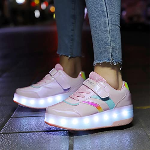 Ufatansy Roller Shoes Girls Boys Sneakers with Wheels Roller Skate Shoes USB Charging with LED Light Up Footwear Skates for Beginner Trainers Kids Lightweight Breatheable Shoe2